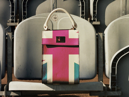 Moray Luke bag with British flag projected on it