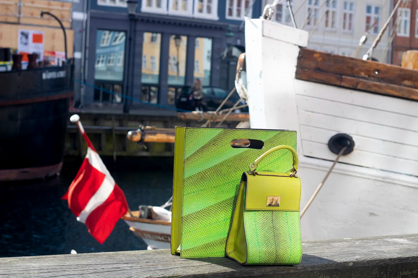 Green Fleet Tote | Salmon Leather