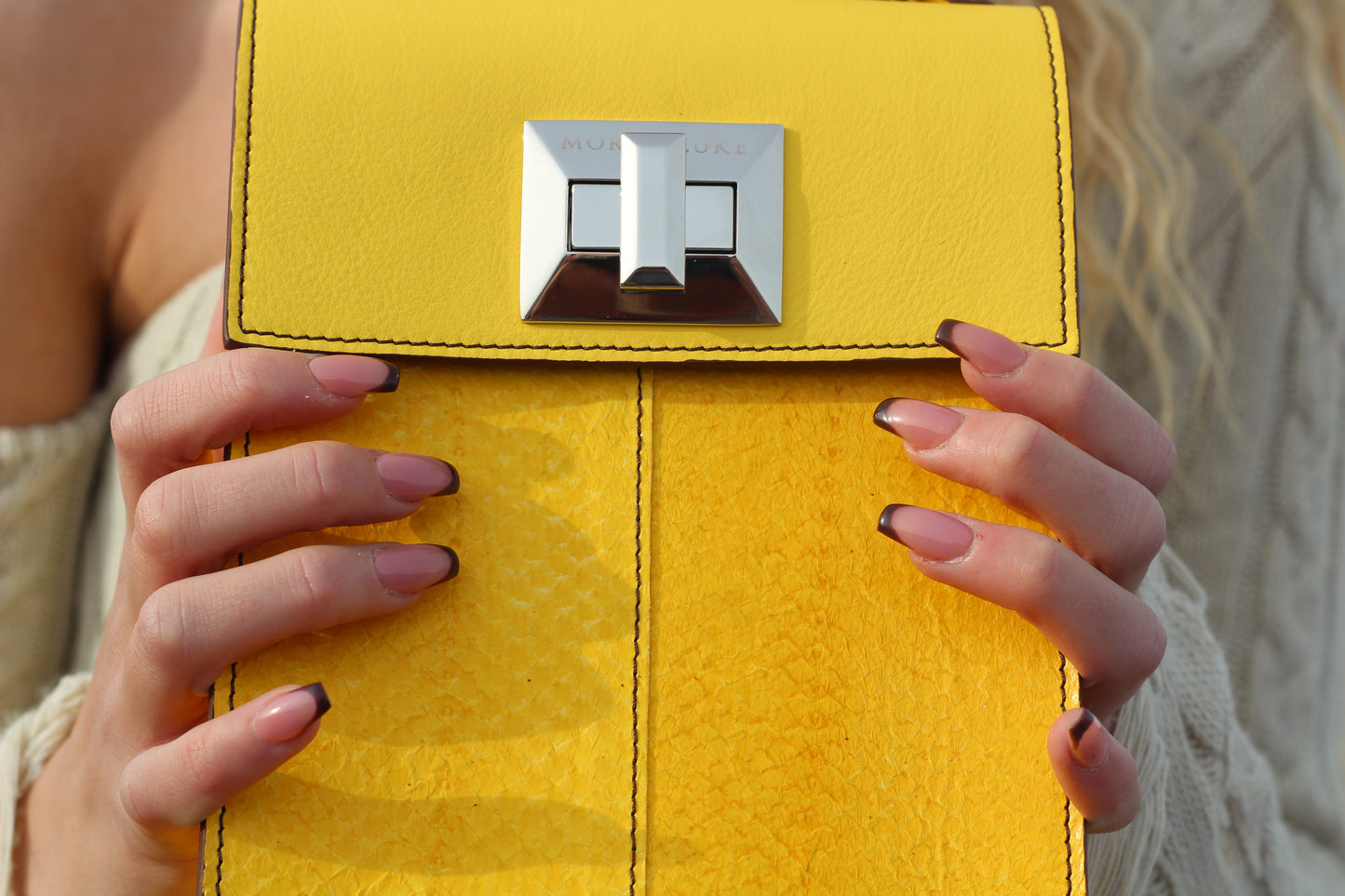 Yellow Meredith | Salmon Leather